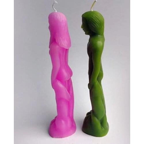 2 Pieces Black Men Women Shape Candle Making Mould Soap Mold for Handcraft Ornaments Home Candle Making DIY Crafts 200mm