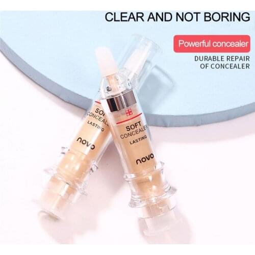 NOVO Makeup Neddle Tube Concealer Cover Pore Acne Dark Eye Circles Concealer Cream Waterproof Face Base Cosmetic Concealer TSLM1