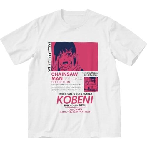 Chainsaw Man T-shirt Men Fashion T Shirt Short Sleeve Kobeni Higashiyama Anime Manga Tshirt Cotton Tees Top Gift Idea Clothing