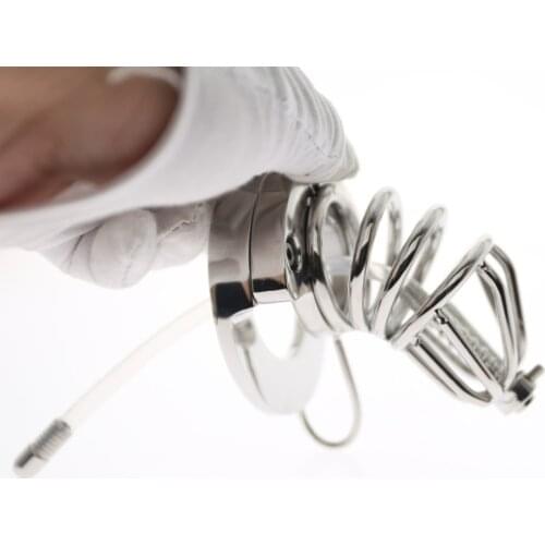 For Men Penis Lock Stainless Steel Cock Cage Penis Ring Chastity Device Belt Tool Restraint Sex Toys BS077 3 Sizes Choose