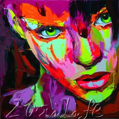 Palette knife painting portrait Palette knife Face Oil painting Impasto figure on canvas Hand painted Francoise Nielly 21