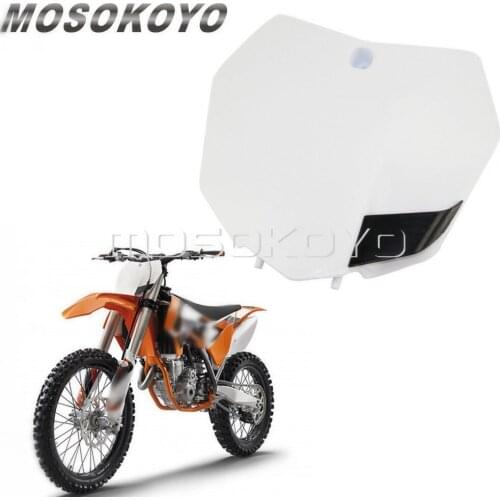 White Motocross Dirt Bike Enduro Front Number Plate for SX SX-F XC EXC XCF XCW SXF 125 150 200 250 300 350 450 500