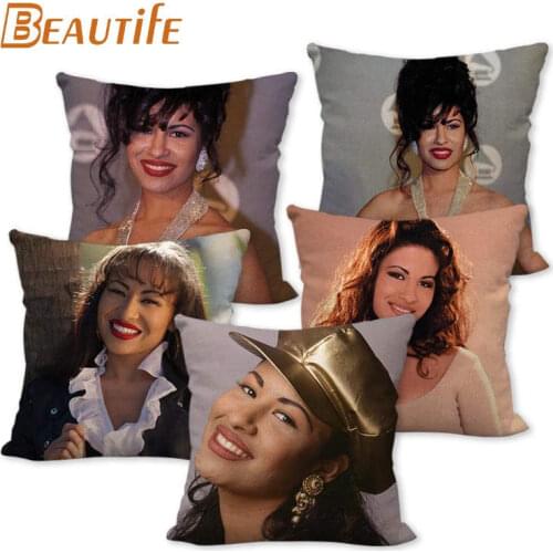 Custom Selena Quintanilla Pillowcase Wedding Decorative Cotton Linen Pillow Case For Home Pillow Cover 45X45cm One Side