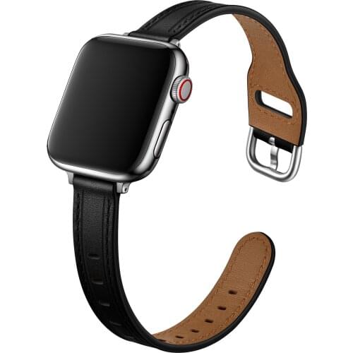 BEAFIRY Genuine Leather for Apple Watch Band 40mm 44mm 38mm 42mm Watchband for iWatch Strap 4 5 6 SE for Women Brown Black Pink