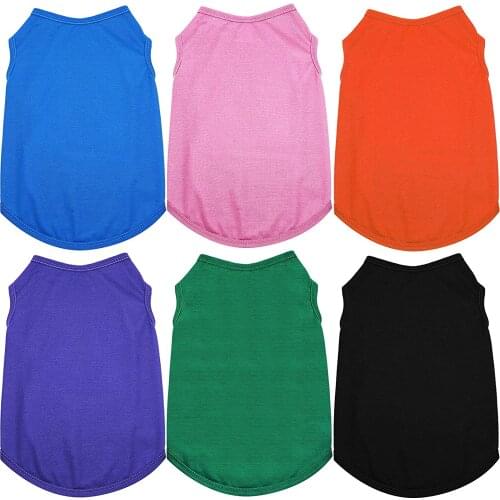 Dog Blank Shirt Dog T-Shirts Basic French Bulldog Vest Clothes Soft and Breathable Cotton Pet Apparel for Small Dogs Cats