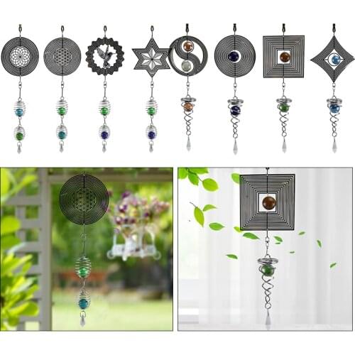 Stainless Steel Spiral Wind Chimes Hanging Spinner Home Garden Yard Decoration Four Styles Spiral Wind Chimes