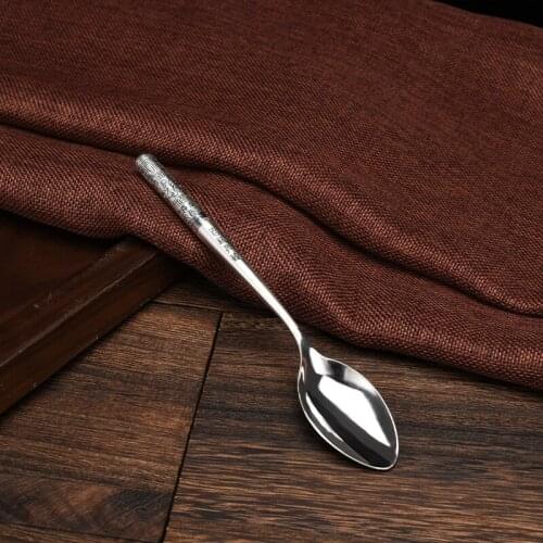 S999 Sterling Silver Tableware Soup Coffee Spoon Cafe Demitasse Bucket Kitchenware