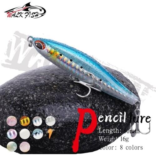 WALK FISH Pencil Fishing Lure Sinking Bait Weights 8cm 16g Bass Fishing Tackle Saltwater Lures Trolling Articulos De Pesca Isca