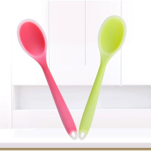 Colorful Silicone Spoon Heat Resistant Non-stick Rice Spoons Food Feeding Tools Tableware Utensil Kitchen Items Accessories
