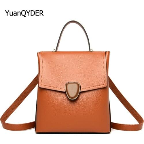 High Quality PU Leather Womens Backpack Anti-theft Design Women Travel Bags Luxury Designer Ladies School Bag Mochilas De Mujer