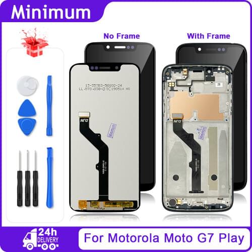 5.7" For Motorola G7 Play LCD Display Touch Screen With Frame Digitizer Assembly Replacement For Moto G7Play XT1952