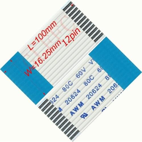 1.25pitch 4~12pin 3400~7000mm B-type Flexible Flat Cable FFC awm 20624 ROHS for TTL LCD DVD Computer