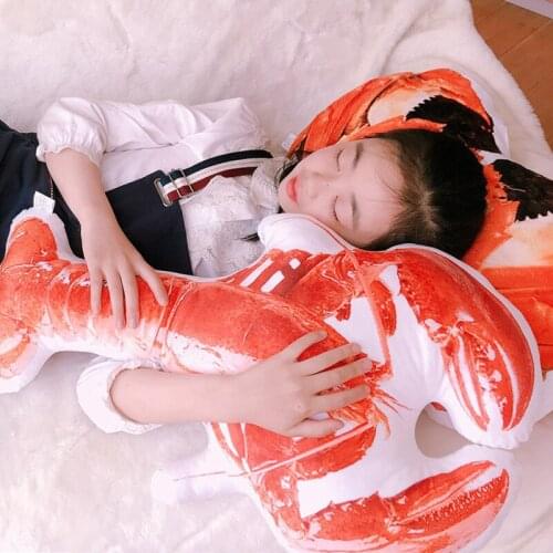 1PC 12/40/62cm Simulation Lobster Plush Toy Pillow Stuffed Sea Crab Animal lobster pillow Creative Soft Kid Toys