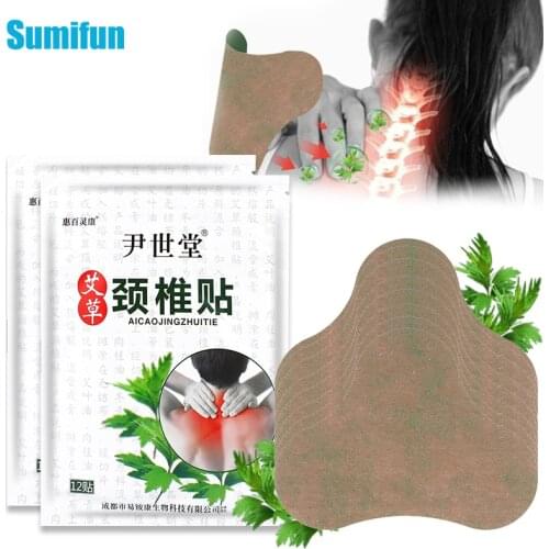 12pcs Wormwood Pain Relief Patch Cervical Vertebra Spondylosis Sticker Moxibustion Back Plaster Joint Arthritis Medical Plaster