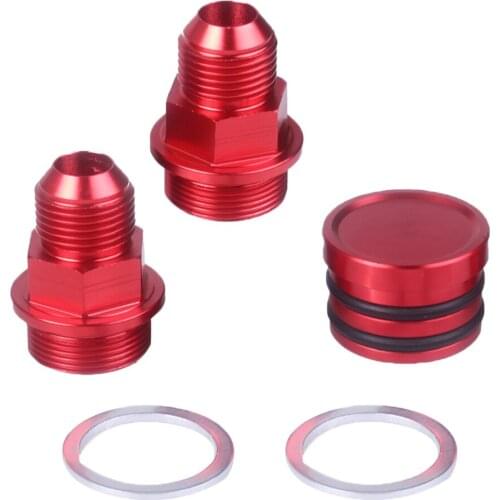 Aluminum Honda B Series B16 B18V Block Plug Catch Can Breather Fittings Red