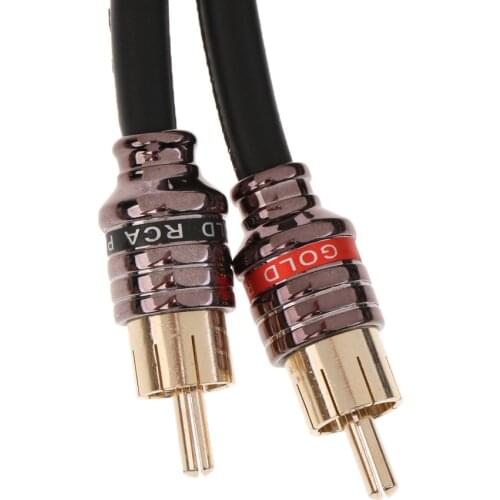 14.7ft Car Audio Speaker RCA Cable Wire Interconnect Electronics Black High Quality
