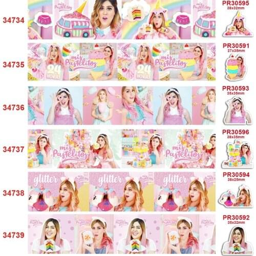 Free shipping 50 yard per size cartoon ribbon printed grosgrain ribbon 34734