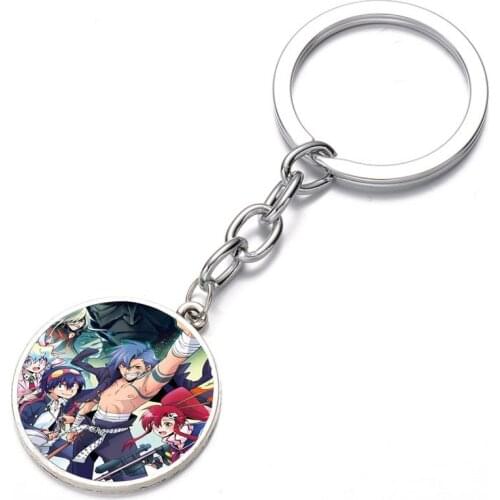 Japan anime Tengen Toppa Keychain Bronze Silver black Glass Dome Key Chain Bag Charm necklace Keyring Holder Kids boy girl Gift