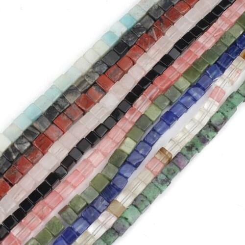 5*5mm Square Epidote Zoisite Canadian Jades Agates Beads Natural Stone Bead For Jewelry Making DIY Earrings Bracelet Accessories