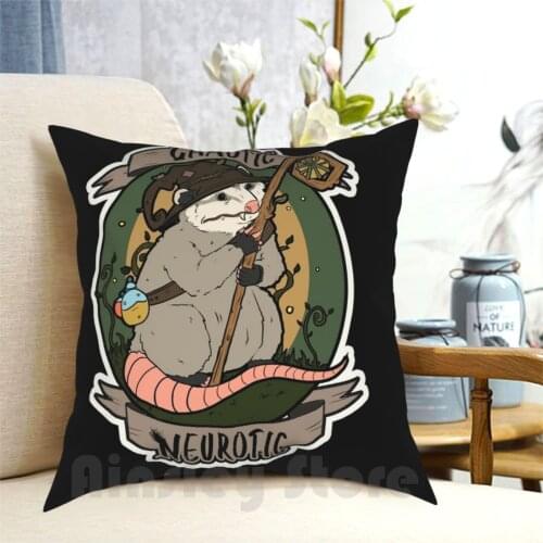 Chaotic Neurotic Pillow Case Printed Home Soft Throw Pillow Dnd Opossum Possum Cute Funny Druid Dorky Nerdy Cool