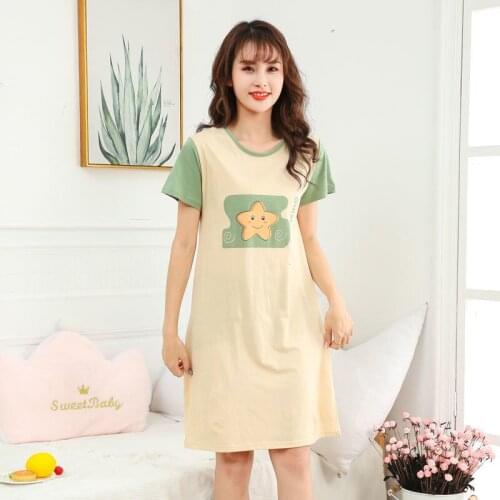 Kids Girls Nightdress Short Sleeve Sleepwear Summer Teen Homewear Night Dress Cute Pajamas College Students Nightgown Sleepskirt