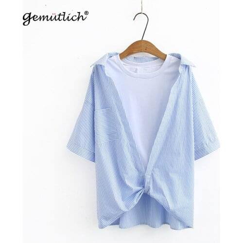 Блузки в полоску Gemutlich China At AliExpress