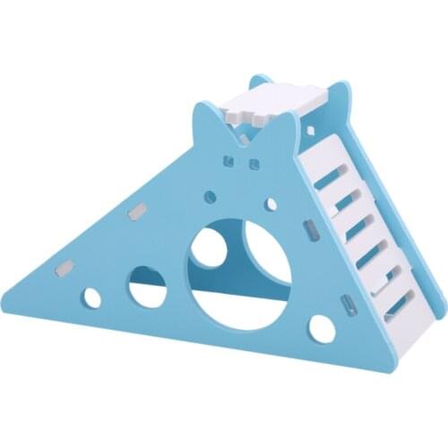 Hamster Exercise Toy Hamster Hideout Wooden Cute Hamster House With Ladder Slide For Guinea Pig Hamster Accessories Hamster Cage