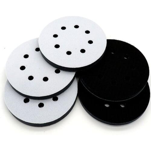 5 Inch 125mm Sponge Interface Pad Cushion Pad 8-Hole Hook & Loop Buffer Sponge for Sander Backing Pad Abrasive Tools Accessories