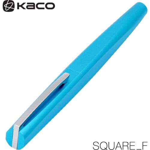 KACO SQUARE Luxury Aluminum Four Sides Fountain Pen with Iron Box, Schmidt Converter & Fine Nib 0.5mm Gift Set for Business