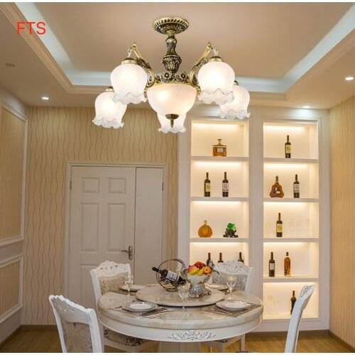 European style living room chandelier simple European retro bedroom home modern minimalist dining room lamp