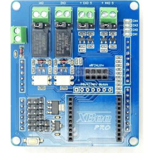 Multi-Channel Relay Shield For Open Source Xbee BTbee Bluetooth NRF24L01