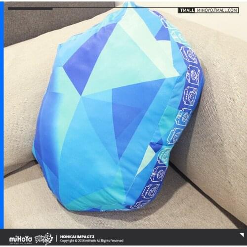 Game Honkai Impact 3 Soft Short Plush Stuffed Crystal Pattern Throw Pillow Student Sofa Back Cushion Cartoon Toys Xmas Gifts