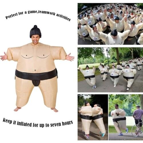 Inflatable Sumo Costume Suits Wrestler Halloween Costume for Adult/Children Fat Man Sumo Party Cosplay Blowup Costume Clothes