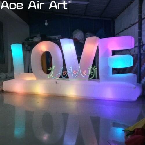 Beautiful 1.2m H Oxford Valentine decor,glowing letter balloon,inflatable LOVE with light inside shining free standing for party