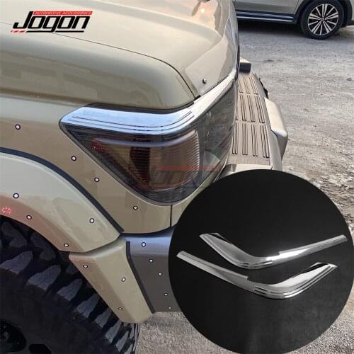 ABS Car Front Headlight Lamp Eyebrow Eyelid Cover For Toyota Land Cruiser LC70 LC76 LC78 LC79 FJ70 FJ77 FJ76 FJ79 Accessories