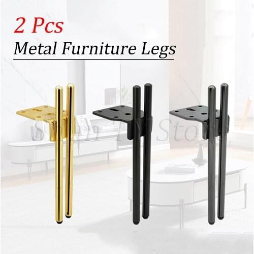 2 Pcs Metal Furniture Legs, Modern Style Furniture Support Legs For Sofa TV Bench Cabinet Coffee Table Heavy Duty Furniture Legs