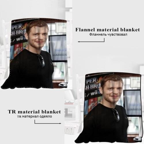 Custom Joseph Morgan Blanket TR/ Flannel Fleece Fabric Blanket New Year Decoration Comfortable Warm Super Soft Bedroom