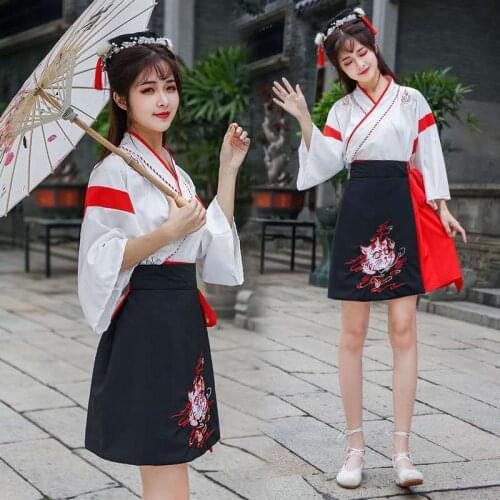 Hanfu Clothing Costume Improved Chinese Element Women Summer Dress Hanfu Chinese Style Suit Skirt Daily Student Stage Costumes