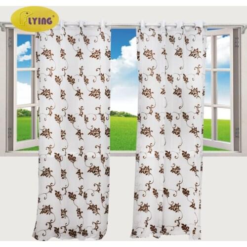 Flying Leaf Tulle for Window Roman Shades Window Curtain Blinds Embroidered Sheer Curtains for Kitchen Living Room Panel