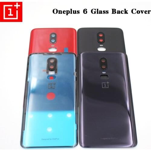 Original Oneplus Battery Back Cover New Glass Rear Door Housing Panel Case Phone Replacement For One Plus 1+ 6 With Camera Lens