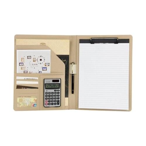 A4 Manager File Folder with Calculator Memo Pad Conference Document Bag Business Organizer Briefcase School Office Stationery