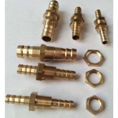 Hose Barbed Bulkhead Brass Pipe fitting Connector For 8mm I/D Hose water air fuel