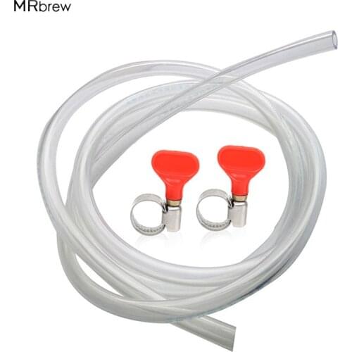 Homebrew beer line Top quality Clear PVC Tubing food grade, 2m beer brewing hose with 2pcs hose Clamp