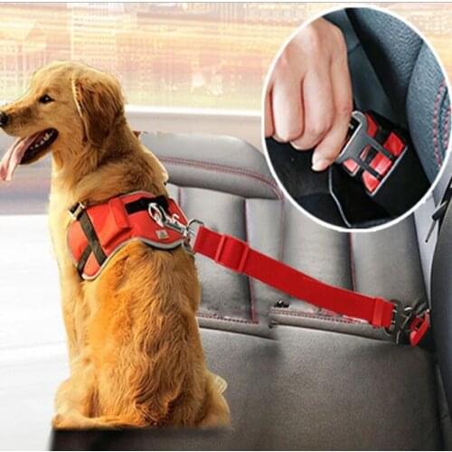 Headrest dog car safety seat belt Car Headrest Restraint Adjustable Nylon Dog Restraints Vehicle Seatbelts Harness Pet
