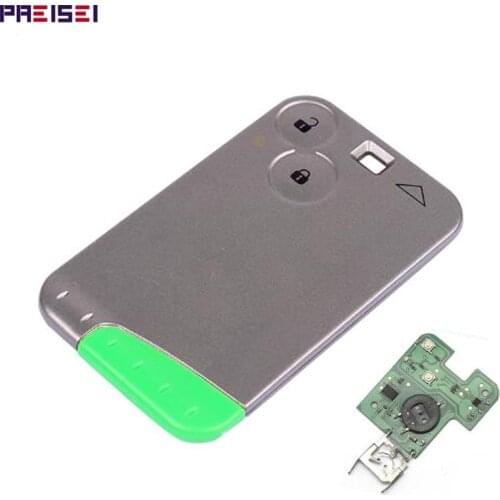 PREISEI No Logo 2 Buttons Car Complete Remote Key For Renault Laguna Card Key 433MHZ 7947 CHIP