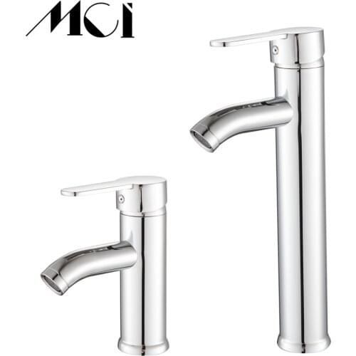 Stainless Steel Bathroom Faucet Chrome Finish Basin Faucet Deck Mounted Sink Hot and cold Tap Corrosion Resistance Torneira Mci