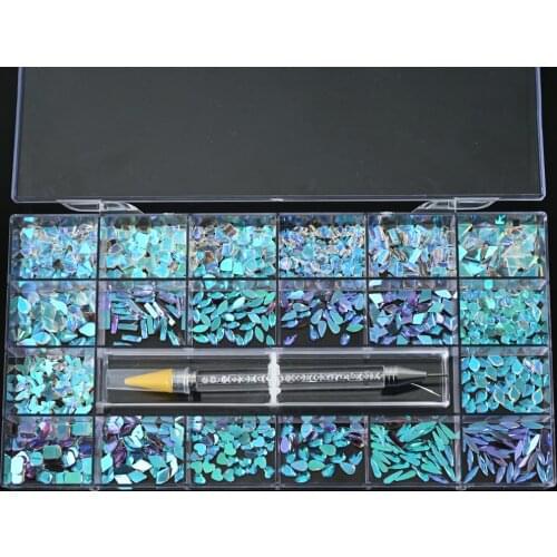 1 Box Nail Rhinestones +1pc Dotting Pen Picker Flatback Crystal Multi-Shapes Accessories Nail Art Decoration Glass Stones VI-E5