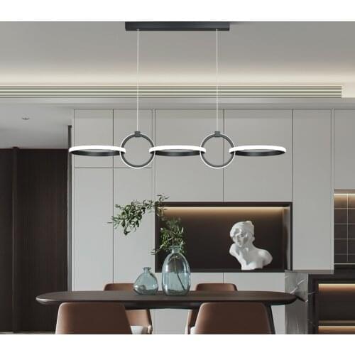 LED Modern Dining Room chandelier Gold/Black can be used in Nordic villa Living room bar Chandelier lamps 90-260V