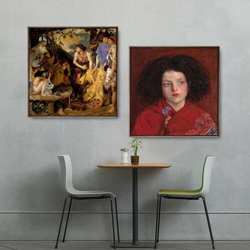 Home Decoration Print Canvas Art Wall Pictures Living-room Poster Canvas Printings Square Paintings England Ford Madox Brown