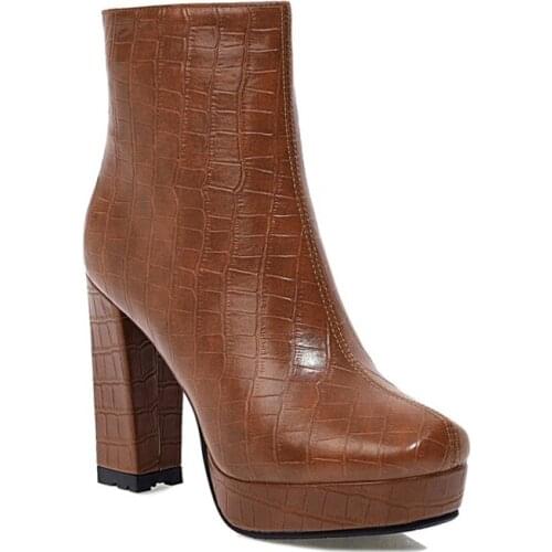 Big Size High heel boots boots women shoes ankle boots for women ladies boots shoes woman winter